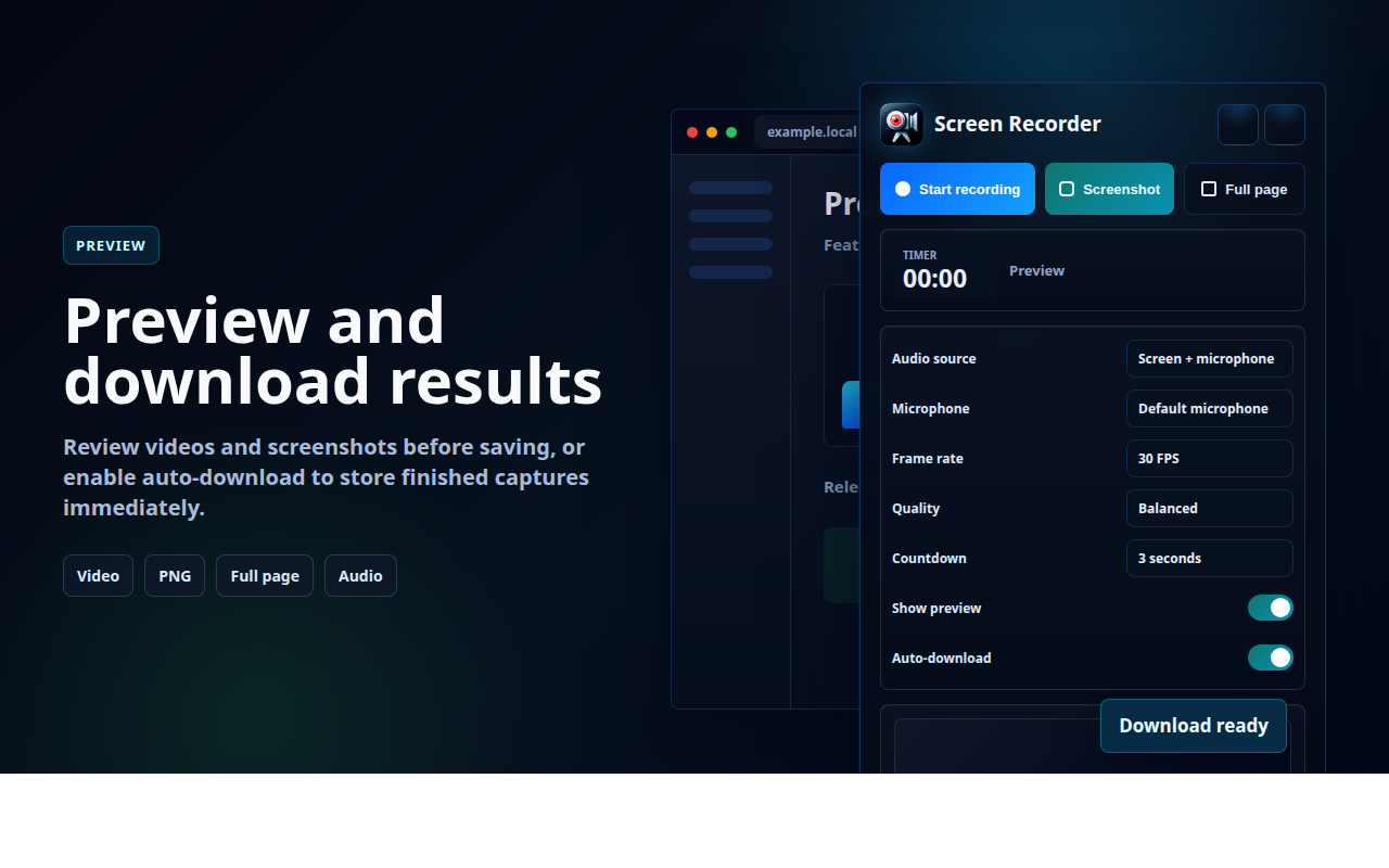 Преглед и изтегляне на Screen Recorder